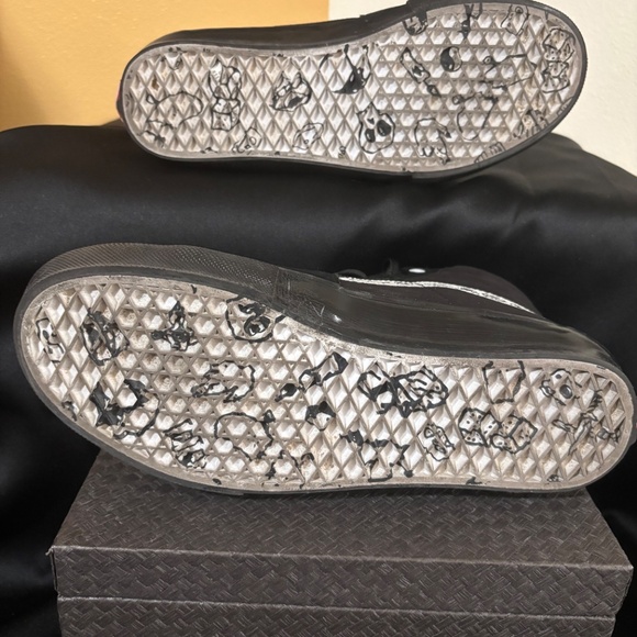 Vans * SK8-HI *Mens Black Doodle Popcush * Size 9.5 - Picture 4 of 7